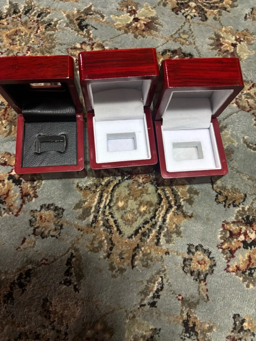 Lot of 3 Cherry Wood-like Display Case